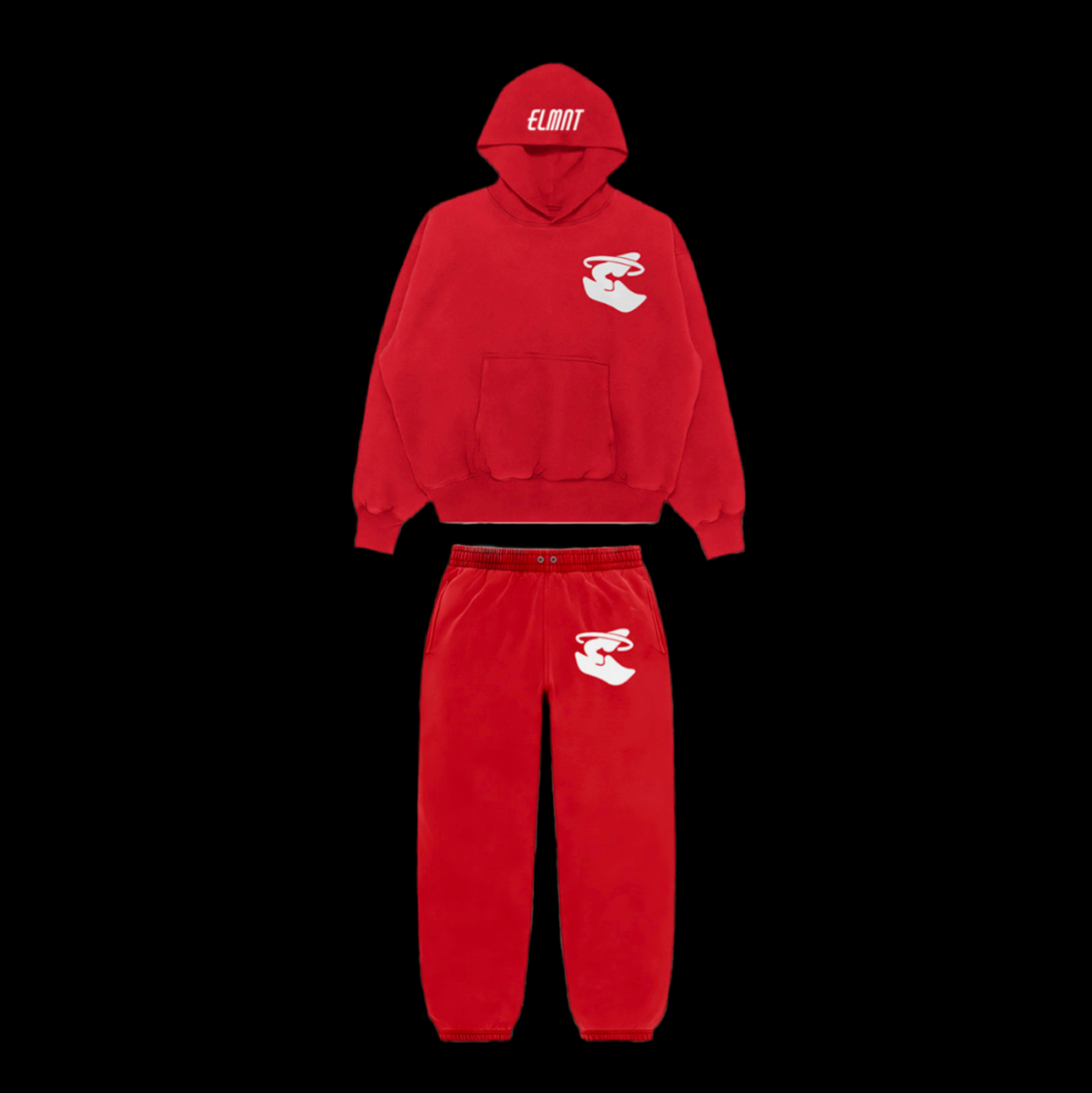 DEEP RED ELMNT HOODIE SET