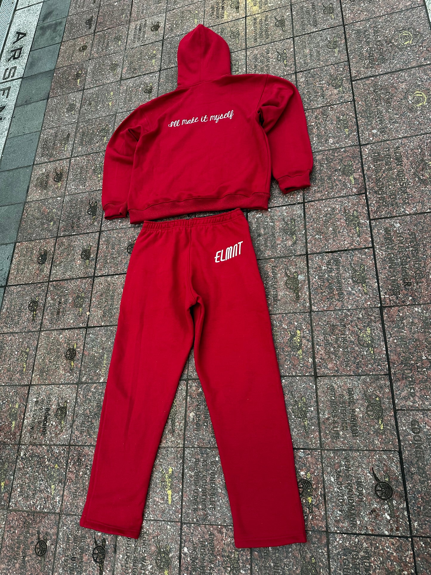 DEEP RED ELMNT HOODIE SET