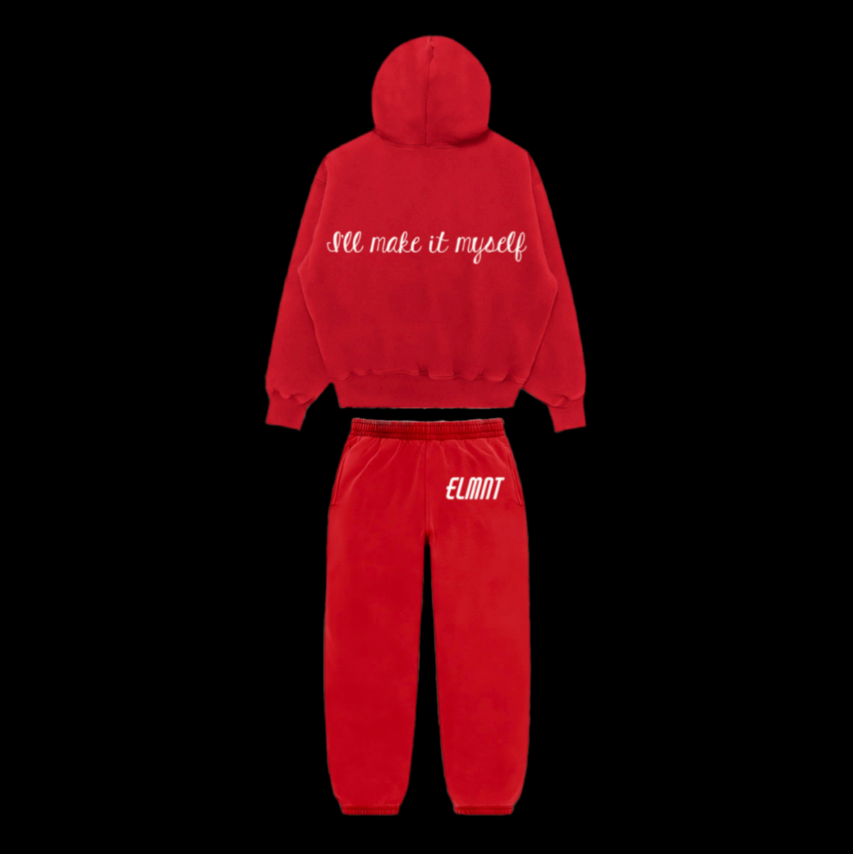 DEEP RED ELMNT HOODIE SET