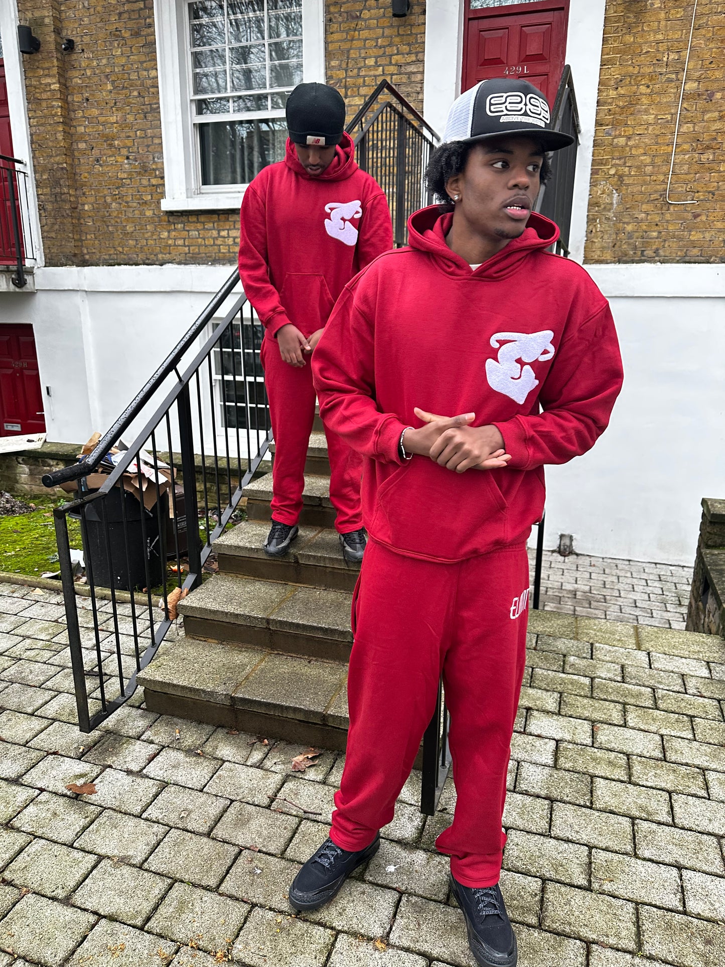 DEEP RED ELMNT HOODIE SET
